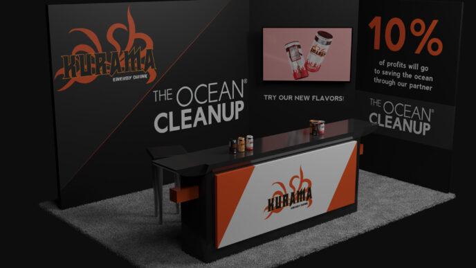 a 3D promotional convention booth mockup project